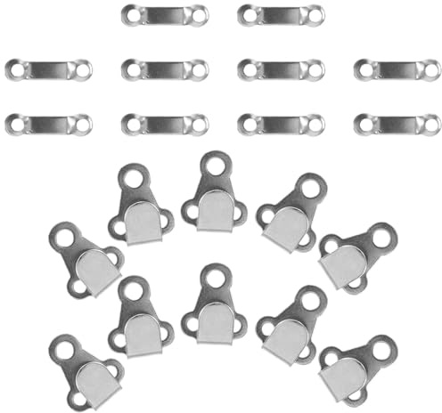Healeved Lot de 10 set de sets de Crochets Métalliques Argentés pour Pantalons Agrafes et Œillets pour Couture Kit de Pièces de Couture DIY Fermetures Solide Adaptées aux Vêtements et