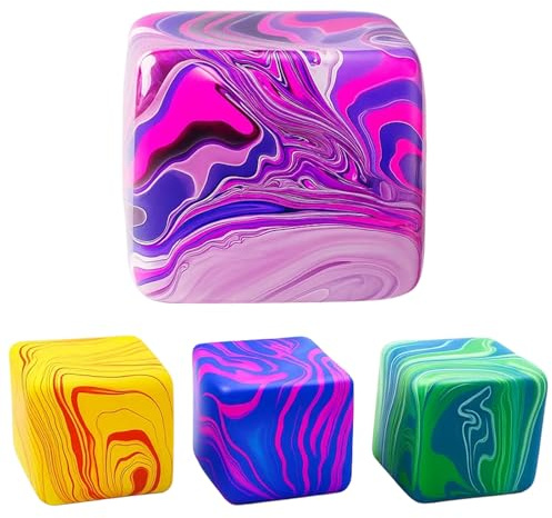 4 piezas Fidget Toys, dados antiestrés, bola suave y esponjosa, juguete antiestrés, relajación y concentración, colores coloridos