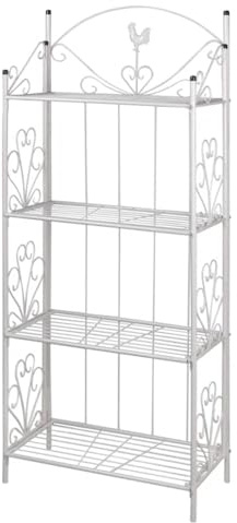 Ziaphsol Escalera para plantas blanca, estantería para flores, soporte para plantas, de tubo de acero, 4 compartimentos, 61,5 x 33 x 153 cm, para balcón, terraza, salón, jardín, esquina, alféizar de