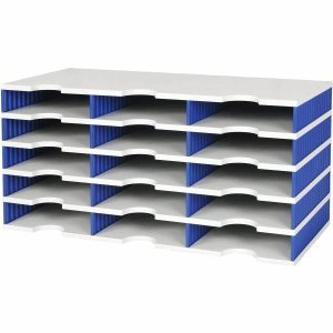 Styro Sortierstation styrodoc trio Grundeinheit 15 Fächer grau/blau