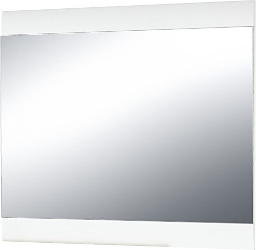 Germania 3967-84 Spiegel, Spiegel mit Applikationen in Weiß-Struktur, 87 x 76 x 3 cm (BxHxT), 3 x 87 x 76 cm