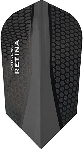 Harrows Retina Dart Flights - 100 Micron - Extra Strong - Slim - 5 Sets (15) (Black)