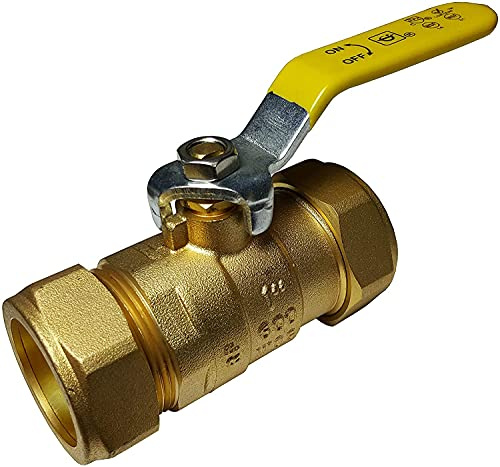 XFITTING 1 inch Compression Ball Valve - 1 Piece, Standard Port, Brass, 600 WOG (Water, Oil, Gas), 1/4 Turn
