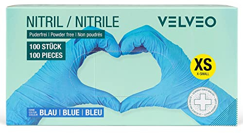 100 Stück Nitril Untersuchungshandschuhe in Spender-Box Größe wählbar: XS, S, M, L, XL, XXL Einweghandschuhe Einmalhandschuhe Größe XS