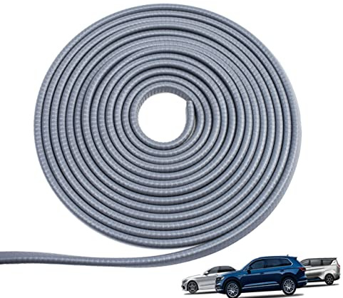 10 Mètre Protection Portiere Voiture Gris, Universel Protection Auto Bord Portière, Joint Protection Tole en U Acier Ressort à L'intérieur Pas Besoin de Coller - Gris