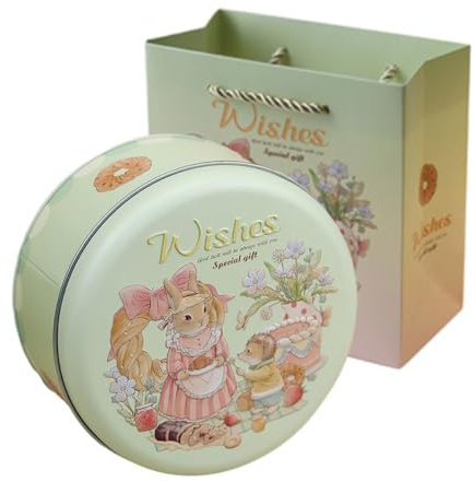 DOTBUY-SHOP Tortiera rettangolare con coperchio, ermetica, per caramelle, biscotti, tè (set da 1, verde)