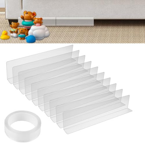 WEGREAT Lot de 10 bloqueurs de jouets pour meubles, transparents, bloqueurs d'espace avec ruban adhésif pour canapé, lit, armoire, commode, cuisine, poussière, animaux, jouets