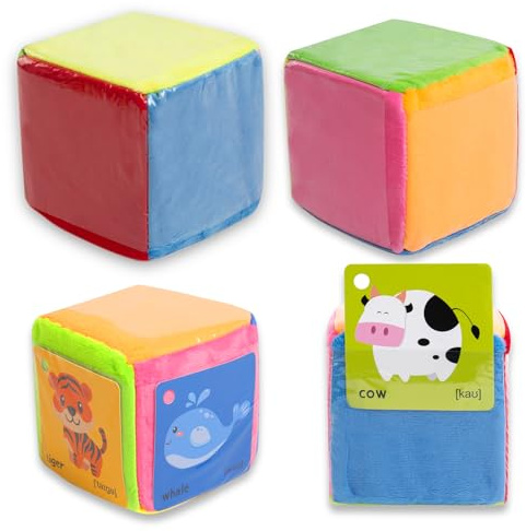 IWTBNOA Dadi in schiuma, 2 dadi colorati con tasche da taschino, 10 cm, cubi da gioco fai da te, cubi di movimento, cubi di apprendimento per bambini per l'asilo, l'asilo prescolare