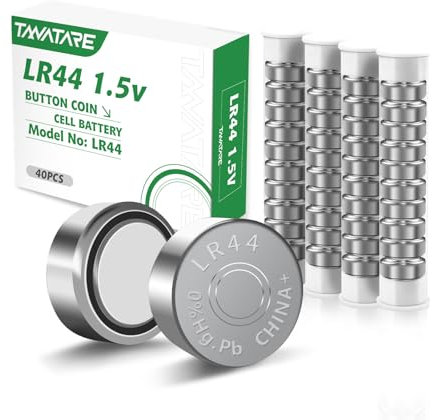 Tanatare 40 Pack 1.5V LR44 Batteries Alkaline Button Cell Coin Batteries AG13 A76 SR44 357 303 for Watches, Toys, Calculators Hearing Aids,and more