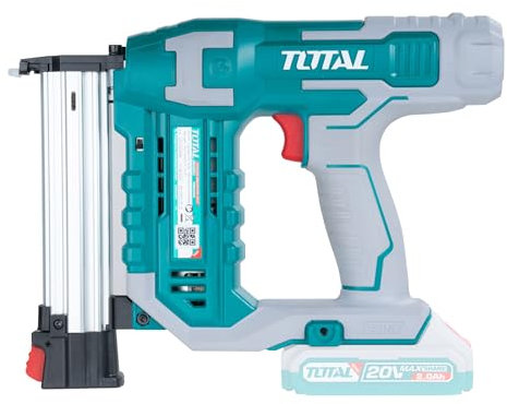 TOTAL - Clavadora a Batería - Batería P20S de 20 V - Capacidad de Clavado de 3 clavos/segundo - Para Clavos de 15 a 35 mm - Carga de 105 Clavos - No Incluye Batería ni Cargador - Incluye Maletín
