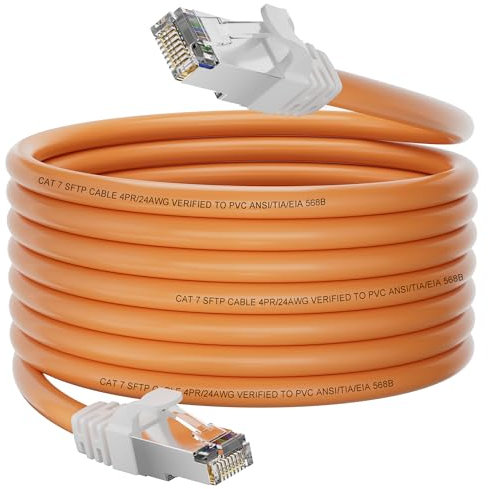 Soibke Cavo Ethernet 10 Metri, Cat 7 Schermato Cavo di Rete Alta Velocità, 10mt Cavo LAN Gigabit RJ45 10Gbps S/FTP Lungo Cavo Internet PiMF LSZH Cavo Wlan per Router Modem