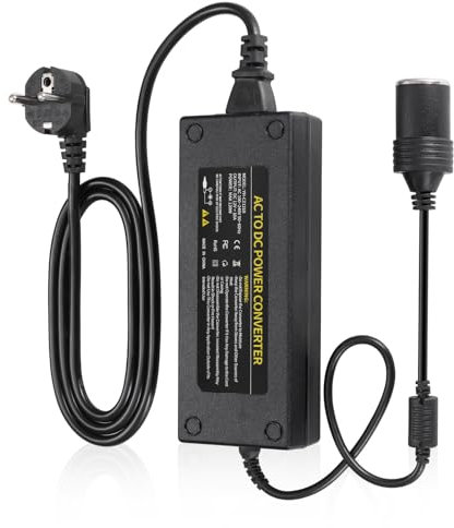 JIZZU 120W 10A AC à DC Adaptateur Converter, 230V à 12V Adaptateur Allume Cigare Secteur pour Voiture, Chargeur Secteur Transformateur Convertisseur pour Gonfleur Pneu, Aspirateur, Glacière