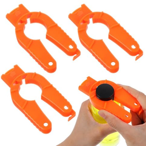 Yuanchu 4 Stück Multifunktionaler Flaschenöffner,3 in 1 Plastik Deckelöffner Schraubverschluss öffner Lustig Plastikflaschenöffner für Senioren Handschwäche Arthritis