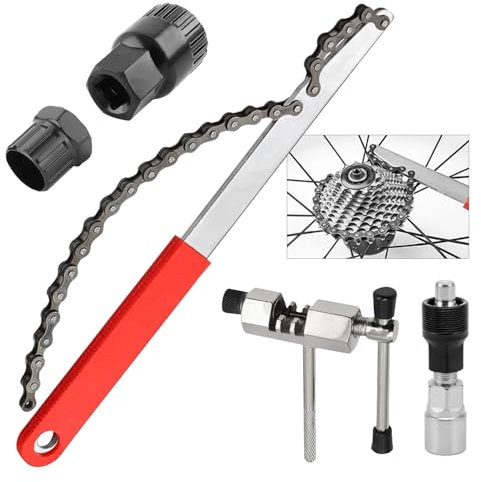 5 in 1 Kettenpeitsche Fahrrad,Kurbelabzieher,Fahrrad Werkzeug,Kettenpeitsche und Abzieher Set mit Abzieher Werkzeug,Tretlager Werkzeug,Professionelle Zahnkranzabzieher Geeignet zum Entfernen Fahrrad