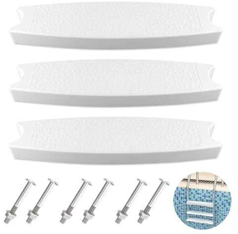 Ysislybin Escaleras para Piscinas, 3 Plástico Escalera de Piscina Reemplazo de Peldaños de Escalera de Piscina para la Mayoría de Escaleras en el Suelo y sobre el Suelo