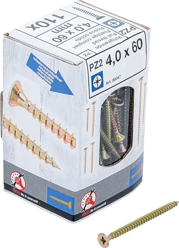 BGS Diy 88047 | Viti multiuso | PZ2 | 4,0 x 60 mm | 110 pezzi