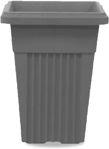 ALEEZ - 40cm Tall Upright Planter - Garden Tall Square Flower Pot - Modern Garden, Patio, Front Door Decor - Indoor Outdoor Use Water Resistant Pot - Suitable For Plant, Herbs (1, Dark Grey)