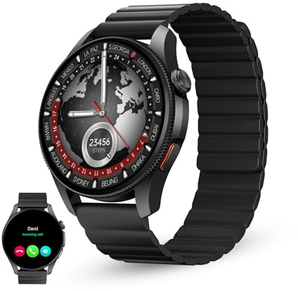 KSIX Horizon Smartwatch Traductor, IA ChatGPT®, GPS, Pantalla AMOLED 1.43, Autonomía 10 días, Brújula Digital, 3 ATM, Modo Deporte y Salud, Negro