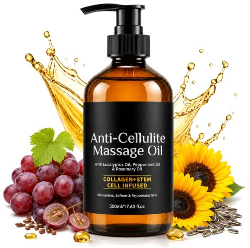 Anti-cellulitolja med jojobaolja, anti-celluliter massageolja, naturlig massageolja för att strama upp huden, aktiverar ämnesomsättningen för en fastare silhuett, stramar och tätar hudstrukturen