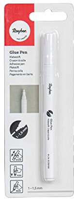Rayher Klebestift, Rundspitze 1 - 1,5 mm, für einen feinen Auftrag, Glue Pen, Klebestift mit flüssigem Klebstoff, 30236000
