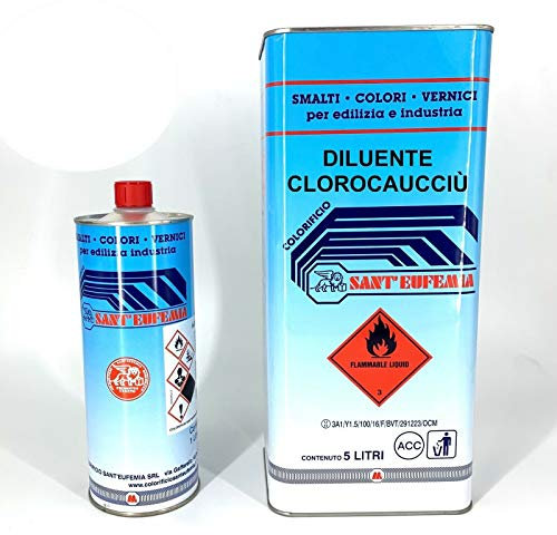 SOLVENTE DILUENTE AL CLOROCAUCCIU PER PISCINE PROFESSIONALE 1-5-25 LT (1 Litro)