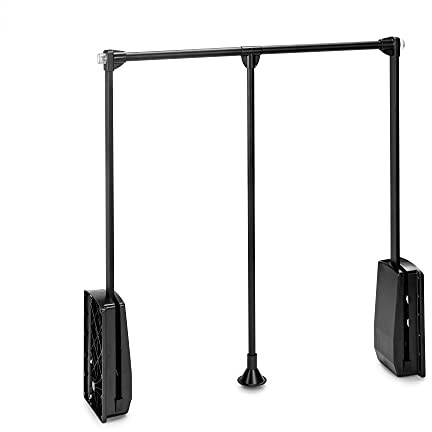 Emuca - Kleiderlift für Schrankbreite, kleiderschranklift, 830-1150mm breite regulierbar, schwarz