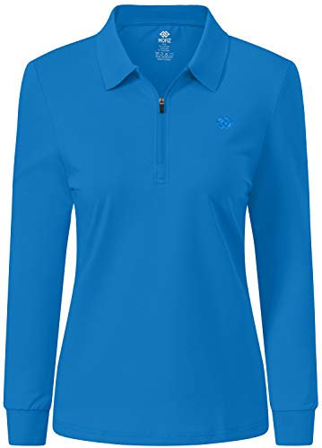 AjezMax Damen Golf Poloshirt Langarm Baumwolle Polohemd Sport Polo Wintershirts Bequem Lässig