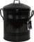 Sterling Ventures Small Coloured Metal Dust Bin with Lid Recycling Waste Rubbish 13L (Black)