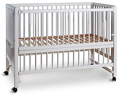 tiSsi® XXL Anstell- / Beistellbett HAJO Buche SEIDEN-Beige 124x64 cm (weiß)