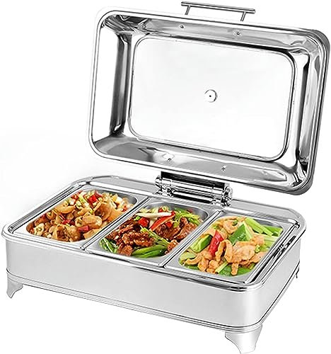 FLTRGO Scaldavivande Elettrico, 13L Chafing Dish da Tavolo, Contenitore Scalda-vivande Chafing Dish Elettrico per Mere Il Cibo Fresco e Delizioso
