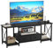 TV Schrank mit Stoffschubladen, TV Lowboard für 55 50 Zoll Fernseher - TV Sideboard Fernsehschrank 120 cm Breite Schwarz, TV Cabinet für Wohnzimmer, Schlafzimmer, Living Room, TV Fernseher Tisch