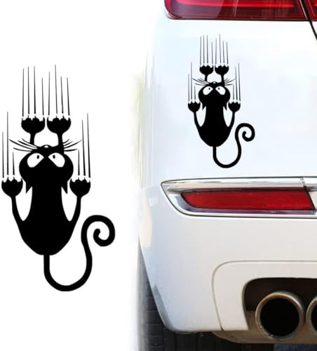 OQKAHIV Adesivo Decorativo Gatto - Cartoni Animati con Copertina Graffiata, Carino e Divertente per Auto