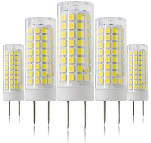 GY6.35 Lampadina Led 10W, 10W Equivalente A 100W Alogeno, 1000LM, 5pcs Lampadine LED, AC220V-240V, Angolo Di Fascio 360°, Per Illuminazione Domestica(Cool White 6000K)