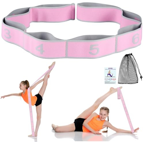Banda elástica de gimnasia Triitech para niños, correa de estiramiento con bucles, bandas de resistencia para entrenadores en entrenamiento de gimnasia, yoga, latín