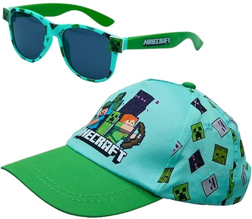 Set da 2 pezzi con berretto e occhiali da sole stampati, cinturino regolabile in cotone, berretto da baseball per bambini, accessori estivi 100% protezione UV occhiali da sole polarizzati colorati