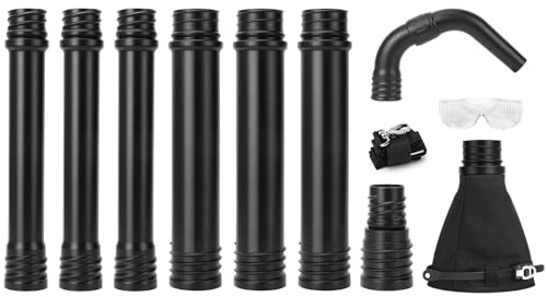 Glosaie Upgraded Universal Gutter Cleaning Tools from The Ground, Leaf Blower Gutter Attachment with Adjustable Angle Hook Tube, Compatible with blowers Within 5-inch Diameter, Black