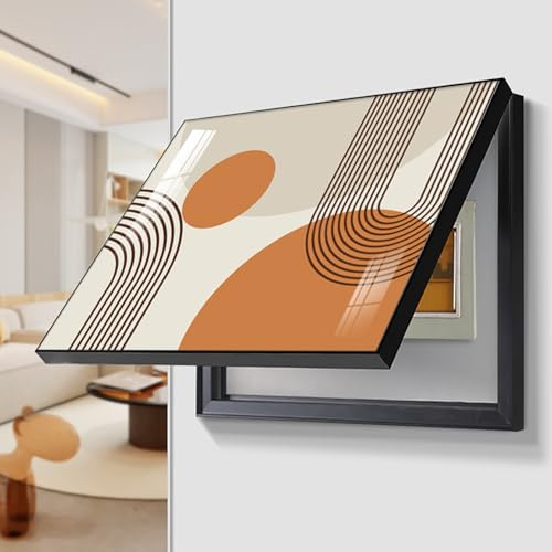 Copertura decorativa per pannello elettrico – elegante scatola per interruttore artistico in porcellana con cristalli per decorazione fai da te hotel nera – 45 x 35 cm – decorazione da parete unica