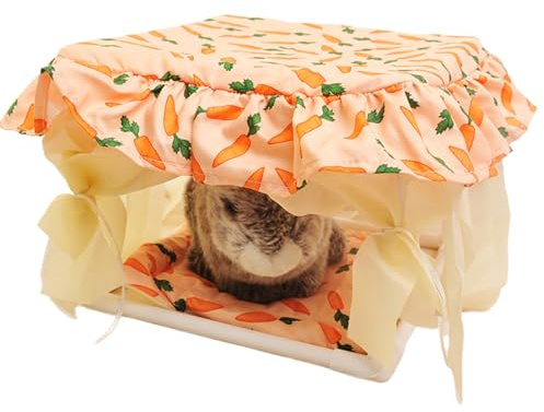 Renchey Maison pour Hamster - Habitat Hérisson en Peluche pour Petits Animaux - Porte À Pompons Doux Pour Furet, Lapin, Gerbille, Souris, Chinchilla, Salle De Jeu, Chambre, Petits Animaux De Compagnie