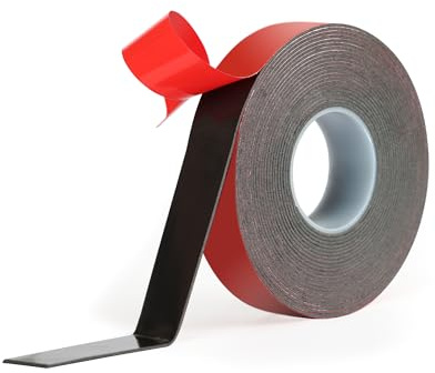 Acual Nastro Biadesivo Extra Forte 1.25cmx3.0m,Nastro Adesivo Doppio Impermeabile 1.1 mm Spessore,Resistente ad Alte Temperature,Cuscinetti Adesivi a Rotolo per Muro,Tappeti,Poster,Auto,Casa e Ufficio