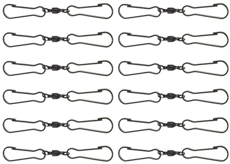 Happyyami 24 Pezzi Ganci Girevoli Sospensione Esterni in Acciaio Inox Rotanti per Piante Addobbi Natalizi Campanelli Vento e Vasi da Giardino Ganci Sospesi Doppia estremità per Patio e