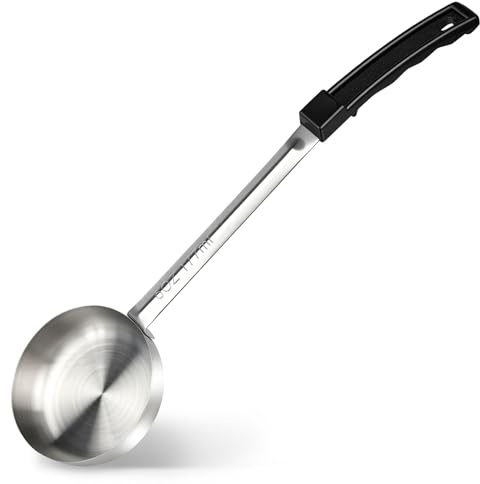 6 Ounce Solid Stainless Steel Portion Control Ladle Spoon - Pizza Sauce Serving Spoons Portion Ladle for Sauces, Perfect for Weight Watchers, Buffets, Parties