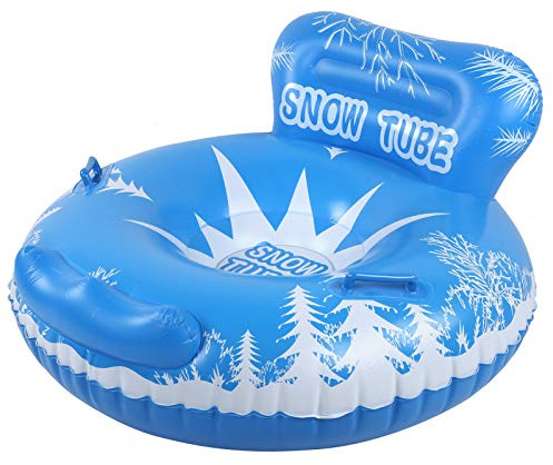 Demeras Inflatable Snow Sled Winter Outdoor Skiing Board 220lb Inflatable Ski Rings with Handle for Children Adults