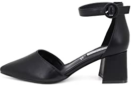 QUEEN HELENA Zapatos de Tacón de Mujer Zm7001 Negro Pu, 38 EU