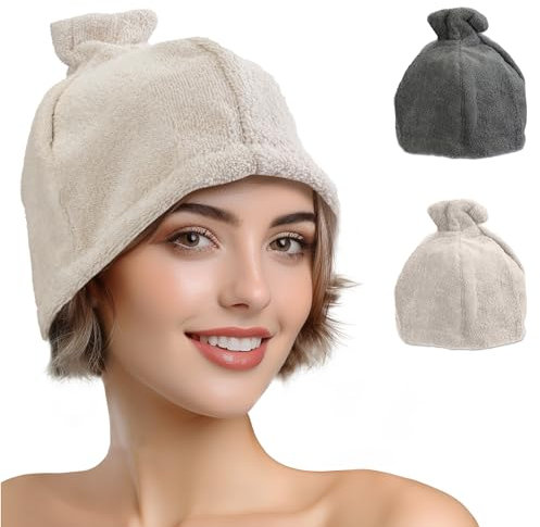 JEMIDI Bonnet de sauna - Chapeau sauna homme femme 100% coton éponge 25 x 15 x 3 cm - Accessoire pour sauna spa hammam résistant à la chaleur