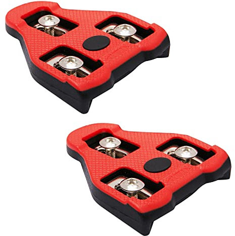 FOTGROY Fahrradschuhe Cleats Kompatibel mit Peloton Look ARC Delta Indoor Cycling Rennrad Fahrrad Cleat Set voll kompatibel mit Peloton Delta Clips (9 Grad Float) Schwarz Rot Rhombus