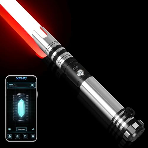 Duell Lichtschwert mit APP, Smooth Swing, RGB, Metallgriff für Erwachsene