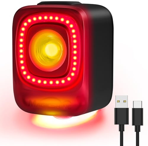 Magicshine SEEMEE 200 V3.0 USB C Rechargeable Bike Tail Lights,200 Lumens Max Output,360° Visibility Bicycle Lights, Smart Brake Sensor IPX6 Waterproof Rear Bike Lights 5 Modes for Road Urban Cyclists