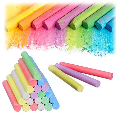 Relaxdays Kreide, 144er Set, Malkreide für Straße & Tafel, HxD: 8 x 0,9 cm, ungiftige Straßenmalkreide in 6 Farben, bunt