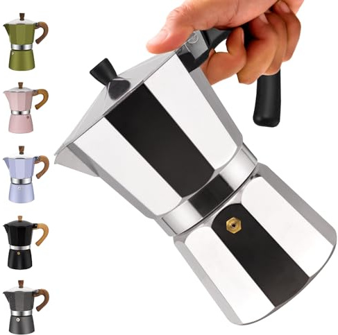 Vaolvpant 2 koppar aluminium moka pot klassisk spishäll espresso kaffebryggare 100 ml 37 cl kaffebryggare perkolator mockakanna Greca kaffebryggare cafébryggare för italiensk och kubansk kafé