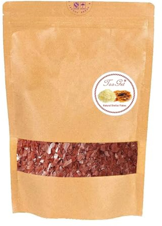 Tooget Flocons de Gomme-Laque de 226 G, Finition Blonde, Flocons de Gomme - Laque Violet Foncé pour Décoration D'Intérieur en Bois, Fournitures de Peinture Domestique